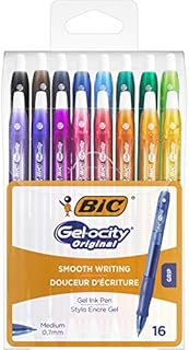 BIC Gel-ocity Original Pens - Assorted Colours - Pack of 8 Gel Ink Pens for Drawing with Soft Grip and Retractable Tip