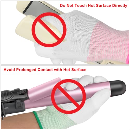 AOOSA 2 Paar Hitzeschutz Handschuhe, Professionelle Hitzebeständige Handschuhe, Hitzehandschuh für Haarestyling, Professional Haarglätter Zubehör für Haarstyling, Lockenstäbe und Glätteisen