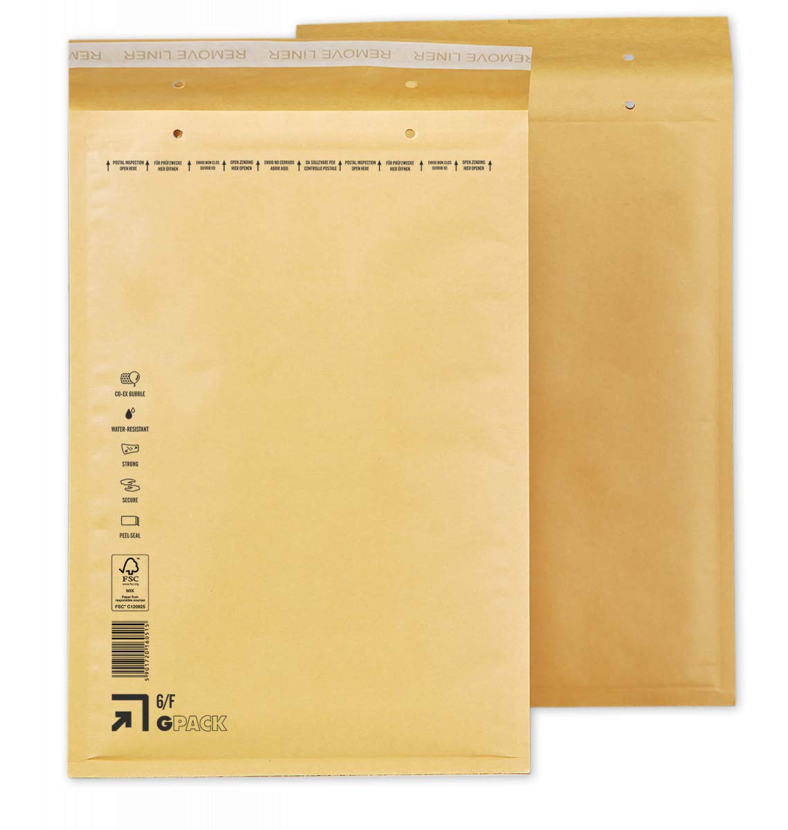 300 Luftpolsterumschläge 240 x 350 mm | Luftpolstertasche F6 | braune Versandtasche DIN A4+ | verschiedene Mengen wählbar