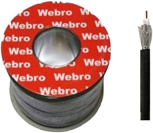 Webro RG6 50m Digital Coaxial Cable for Aerial and Satellite TV - Black