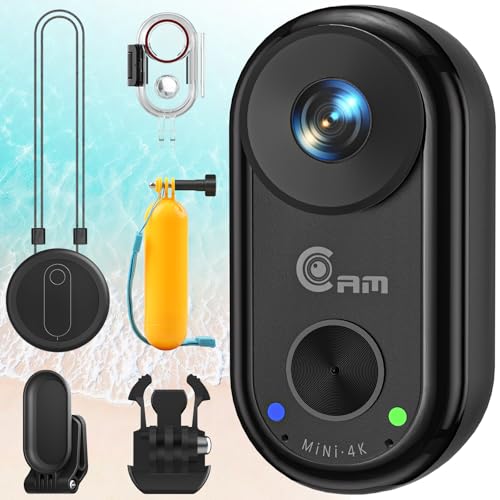 Image of TIMNUT 4K Mini Wearable Body Camera with Waterproof Floating Hand Grip – 40M Underwater POV Camera, Magnetic Thumb-Size Action Cam, 6-Axis Stabilization, Hands-Free Recording for Snorkeling/Surfing