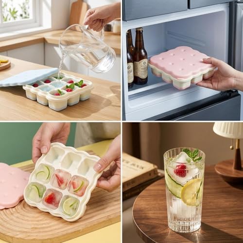 Bandejas de silicón para cubos de hielo con tapa miniatura 7