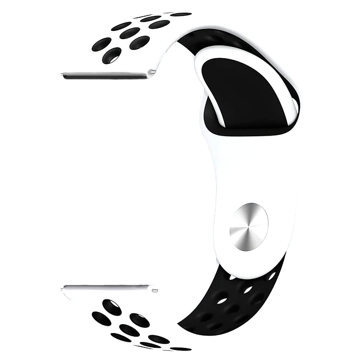YODI 22mm New Edition Soft Silicone Classic Strap Band for Noise Colorfit Pro 3/ Realme Watch 2 Pro/Oneplus Watch 46mm Dial Only, Metal Buckal Ocean Sport Loop Straps for Men & Women (WHITE-BLACK) (B09K5TQJ8S) Amazon Price History, Amazon Price Tracker