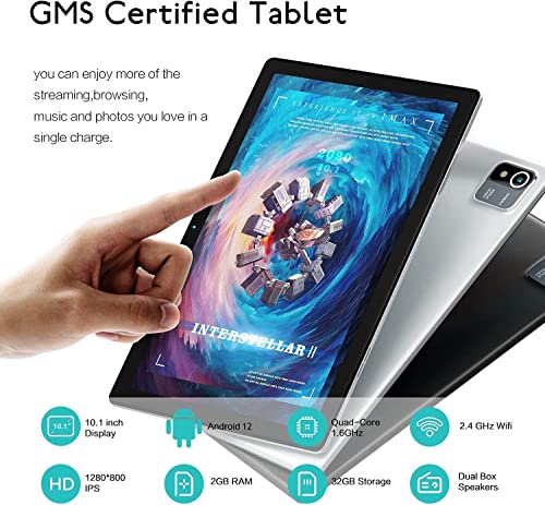Moderness Tablet 10.1 Inch Android 12 Quad Core 32Gb Rom 1280X800 Ips Display 5000Mah Tablets Pc Gray #TOP1