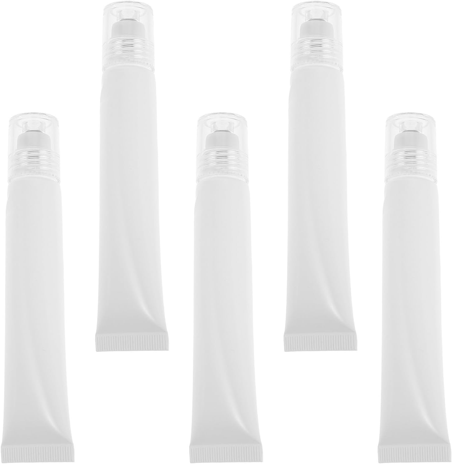 Ciieeo 5pcs 20ml Eye Cream Roller Bottles with Plastic and Metal Roller Balls, Refillable Cosmetic Containers for Essential Oils and Lotion, Leakproof Squeeze Tubes for Travel