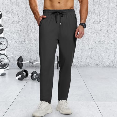CE' CERDR 3/4 Pack Mens Sweatpants with Zipper Pockets Athletic Workout Jogger Pants for Men Running Jogging Casual Pants4