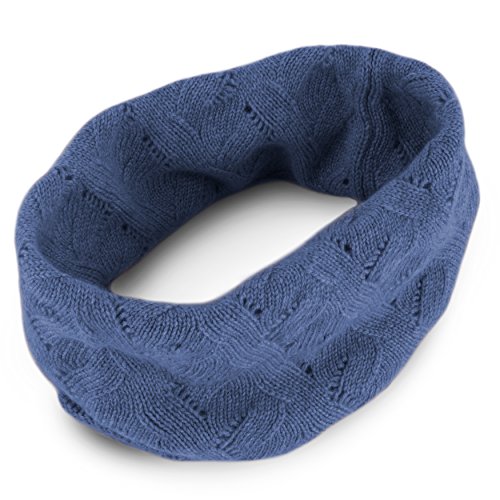 Love Cashmere Women's 100% Cashmere Infinity Scarf Snood - Denim Blue - made in Scotland RRP $150