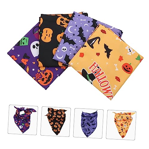 Abaodam 4Pcs Babador Para Animais De Estimação Triângulo Bandanas Lenço De Pescoço Para Cães Lenço D