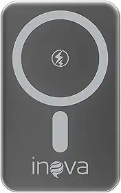 Power Bank 5000mAh com Caregamento por inducǎo, Carregador Sem Fio Portátil Magnético com Cabo Tipo-C 20W PD Carregamento Rápido, Compativel com Celulares ioS e Android (Cinza, Amperes Horas, 5000)