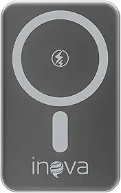 Power Bank 5000mAh com Caregamento por inducǎo, Carregador Sem Fio Portátil Magnético com Cabo Tipo-C 20W PD Carregamento Rápido, Compativel com Celulares ioS e Android (Cinza, Amperes Horas, 5000)