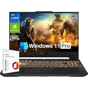 ASUS 2024 TUF 15.6″ FHD 144Hz Gaming Laptop with Microsoft Office Lifetime License, Intel 10-Core i7-13620H(Beats i9-12900), GeForce RTX 4070, 32GB DDR5, 2TB SSD, Backlit Keyboard, Wi-Fi 6, Win11 Pro