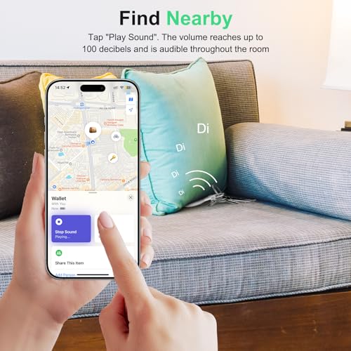 Image of Air Tracker Tag Works with Apple Find My (iOS Only) Includes Replaceable Battery, Bluetooth Smart Item Locator Key Finder for Keys, Luggage, Wallet, Pet, Dog, Cat (White, 1-Pack)