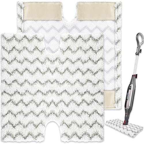 Image of 2 Pack Steam Mop Replacement Pads Compatible with Shark Genius Steam Mop S5003D S5002Q S5004 S6001W S6001WM S6002 & Lift-Away Pro Steam Mop S3973 S3973D S3973WM, Washable Microfiber Mop Pads Reusable
