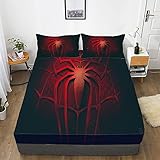 NOOS 3D Spider Bedding Fitted Sheet Full Size, Spider Bedding Set 3Pcs(1 Spider Fitted Sheet and 2...