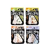 尾西の携帯おにぎり「4種類 4袋セット」 わかめ・鮭・五目おこわ・昆布