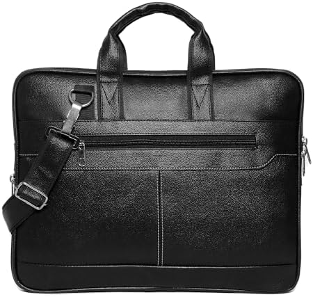Bagneeds® 14 Inch Laptop Office Bag for Men & Women | Premium Synthetic Leather Business Briefcase | Padded Compartment | Adjustable Shoulder Strap