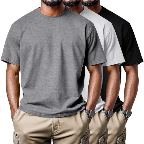 Chemise d'été homme manches courtes pour les vacances lot de 3 t-shirts col rond Neer