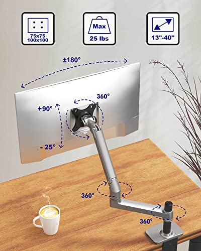 image for Ergounion Single Monitor Arm Desk Mount, Holds Screens up to 40 Inches