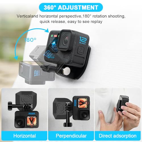 Image of ZORBES Magnetic Action Camera Neck Mount, Adjustable Nylon Cord Magnetic Neck Strap Mount, Hands-Free Filming POV View, Universal Compatibility