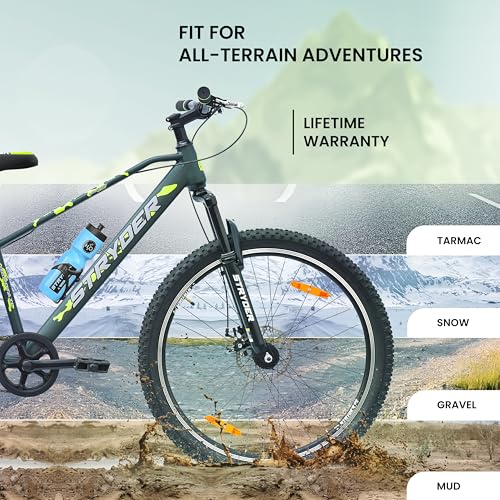 Image of Stryder 27.5T Magnet Mountain Cycle for Men & Women with Front Suspension and Dual Disc Brake | Single Speed Cycle - Ideal for 12+ Years (Frame: 17.5 Inches) (Forest Green::Green)