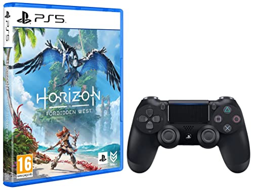 Image of Sony Dualsense Wireless Controller Black (Playstation 5) & Horizon Forbidden West|Standard Edition|Ps5 Game (Playstation 5)