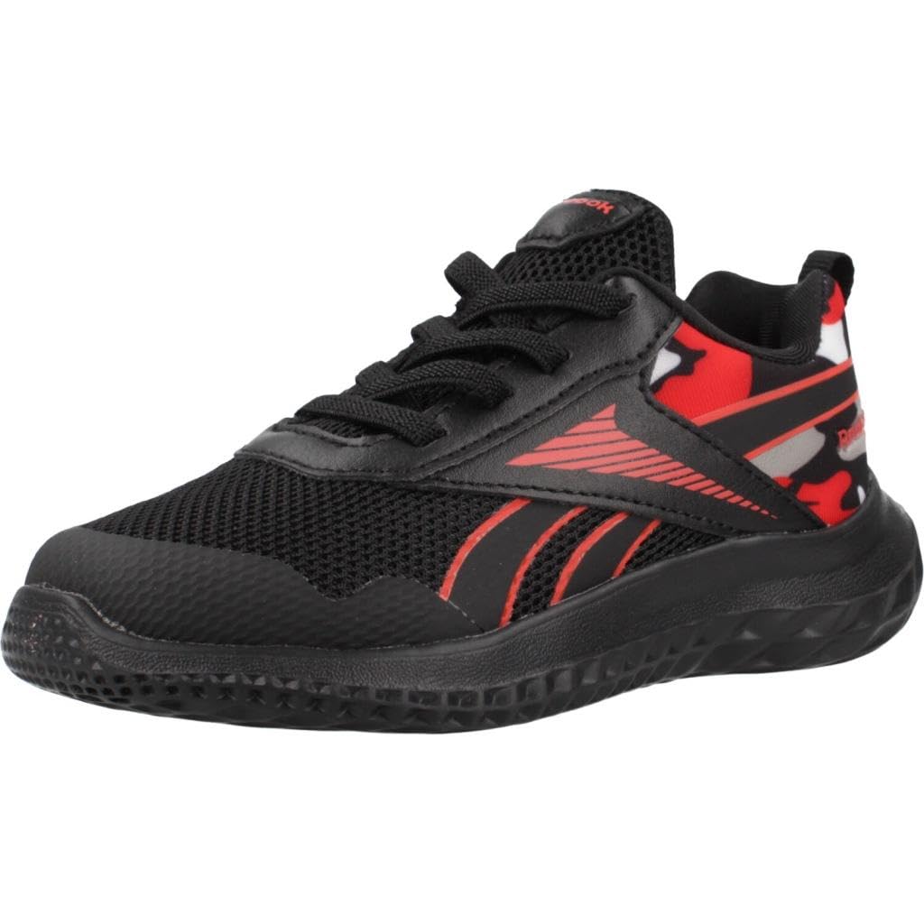 Reebok Boys' Rush Runner 5 Elastic Lace Trainers, Black Energyred Grey3, 5 UK Child