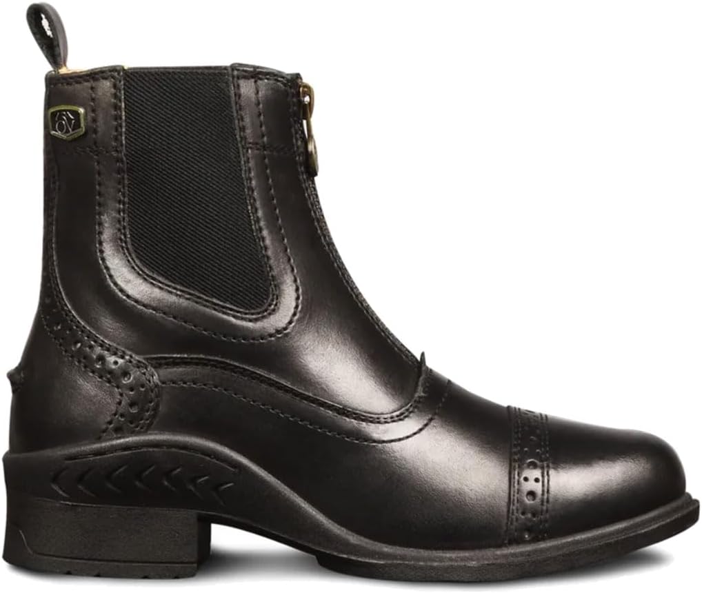 Ovation Women’s Comfortable Durable Warm Water-Resistant Leather Equestrian Horse Riding Tuscany Zip Paddock Boot