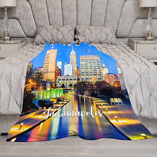 Couverture flanelle douce Indianapolis pour canapé et lit