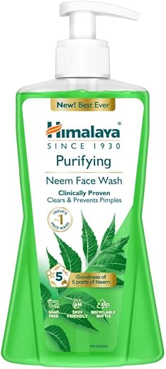 Himalaya Purifying Neem Face Wash|Clears and Prevents Pimples &amp; Acne|Made with 5 parts of Neem|New &amp; Best Ever clinically ...
