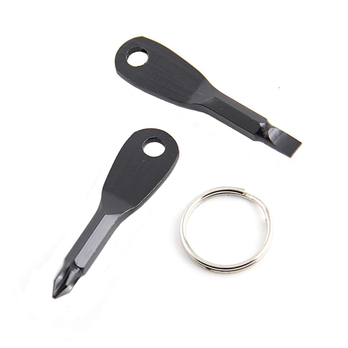 Alark 2 Piece Keychain Screwdriver Pocket Set Keyring Portable Mini Screwdriver Tool for Men Outdoor Camping Small Multifunction Repair Tool KeyRing Phillips and FlatHead Screwdriver Black [7x1x1 CM] (B0DC4D7S6L) Amazon Price History, Amazon Price Tracker