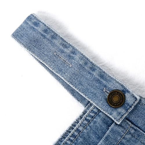 KIDSCOOL SPACE Baby Little Girl Denim Overalls,Simple Design Summer Jumpsuit Dress4