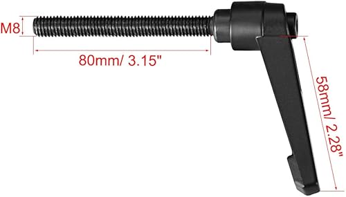 Miniatura 39 de uxcell 2 piezas de manija de palanca de sujeción ajustable M8 x 0.787 in óxido negro métrico acero al carbono macho roscado perillas de mano