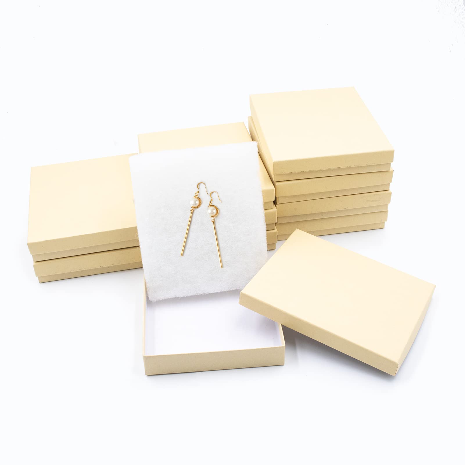 opaprain Cardboard Jewelry Brown Gift Boxes 10 Pack6x5×1 inches, its Apply to displaying Necklaces, Rings, Bracelets, Earrings