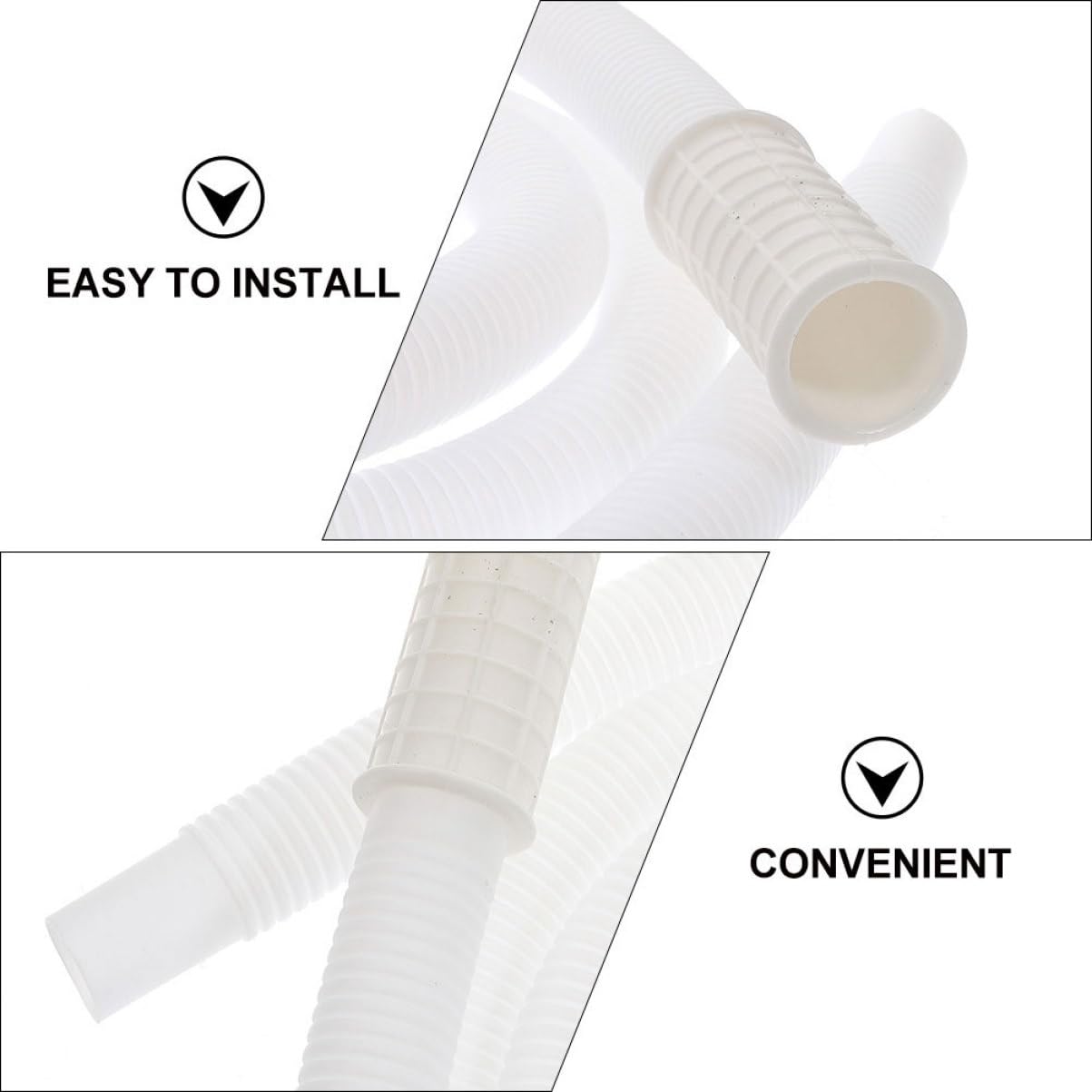 Mobestech Manguera de Drenaje para Aire Acondicionado con Abrazadera, Tubo Blanco de PE y Abs Resistente Exterior, Seguro y Duradero para Exteriores