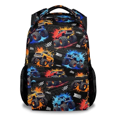 GiftoFLUX Toddler Backpack - Truck Backpacks for Boys - Kids Bookbag for School - Durable School Bag for Kindergarten/Preschool/Elementary(17 Inch)
