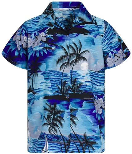 Trend-Hawaiian-Shirt Men Short-Sleeve Front-Pocket Stylish Funky Sun Surf-Boards Palms Unisex