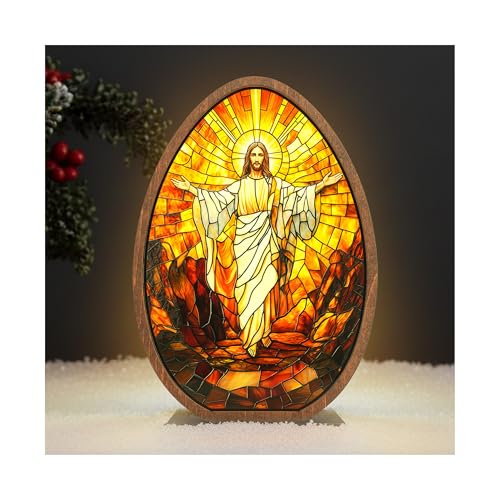 He is Risen Gifts for Adults, Easter Decor Resurrection Scene Empty Tomb, Christian Table Decorations Indoor, Catholic Cross Jesus Religious Easter Gifts Decor (Jesus)