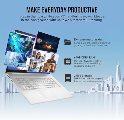 Image of HP 17.3 Inch Touchscreen Laptop with Backlit Keyboard, Intel 13th Core i7-1355U, 64GB RAM, 2TB SSD, Wi-Fi 6, 15Hrs Battery, Rose Gold, Windows 11