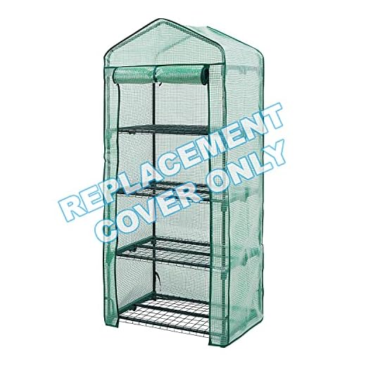 Taylor & Brown 4 Tier Greenhouse Cover Heavy Duty Replacement Spare Reinforced Growhouse Green PE Cover - 69x49x160cm