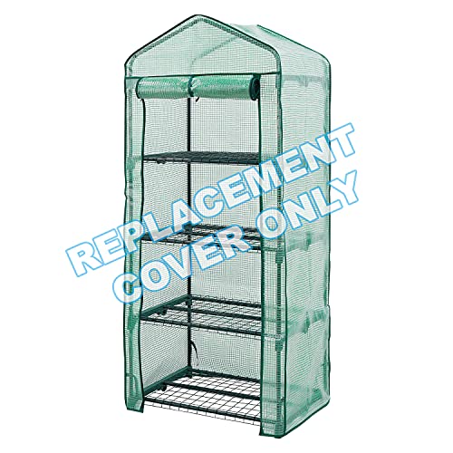 Taylor & Brown 4 Tier Greenhouse Cover Heavy Duty Replacement Spare Reinforced Growhouse Green PE Cover - 69x49x160cm