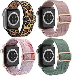 Delidigi 3 Pack Stretchy Solo Loop Straps for Apple Watch 49mm 45mm 44mm 42mm 41mm 40mm 38mm Women Men, Nylon Adjustable Sport Band for iWatch Series Ultra 8 7 6 5 4 3 2 1 SE