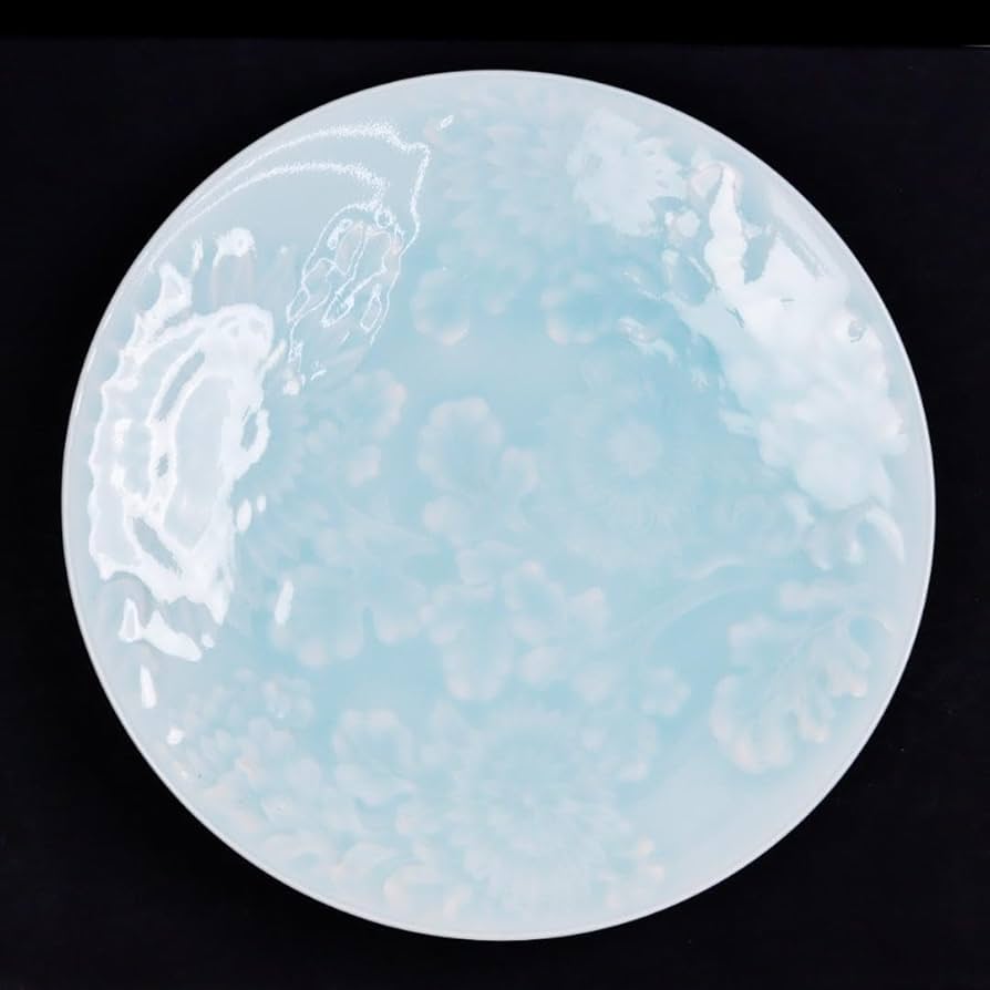 人間国宝　塚本快示　快山　青白磁　大皿 プレート　鷺草文皿　3枚セット　未使用 人間国宝 塚本快示 快山 青白磁 大皿 プレート 鷺草文皿 3枚セット 未