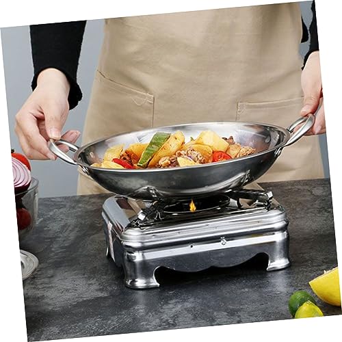 Olla resistente de acero inoxidable para wok con doble asa miniatura 4