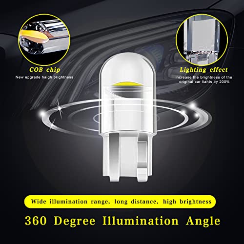 30Pack 194 Led Light Bulbs 0.36W 12V, 168 2825 W5W T10 Wedge Cob Led Replacement Bulbs, Dome Map Door Courtesy License Plate Lights Error Free Interior Bulbs For Cars (White) #TOP2