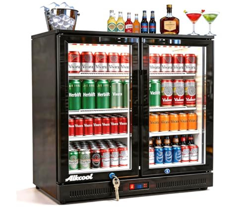 NAFCOOL Back Bar Cooler Under Counter Beverage Refrigerator, 7.5 Cu Ft Undercounter Fridge,2 Door 36...