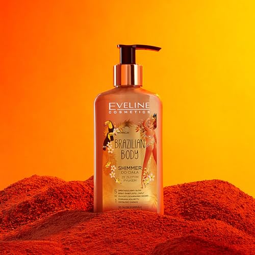 Eveline Cosmetics Brazilian Body Golden Shimmer Körperöl mit Argan-, Macadamia-, Mandel- und Moringaölen - 150ml | Vegane feuchtigkeitsspendende Formel für strahlende Haut – Bild 6