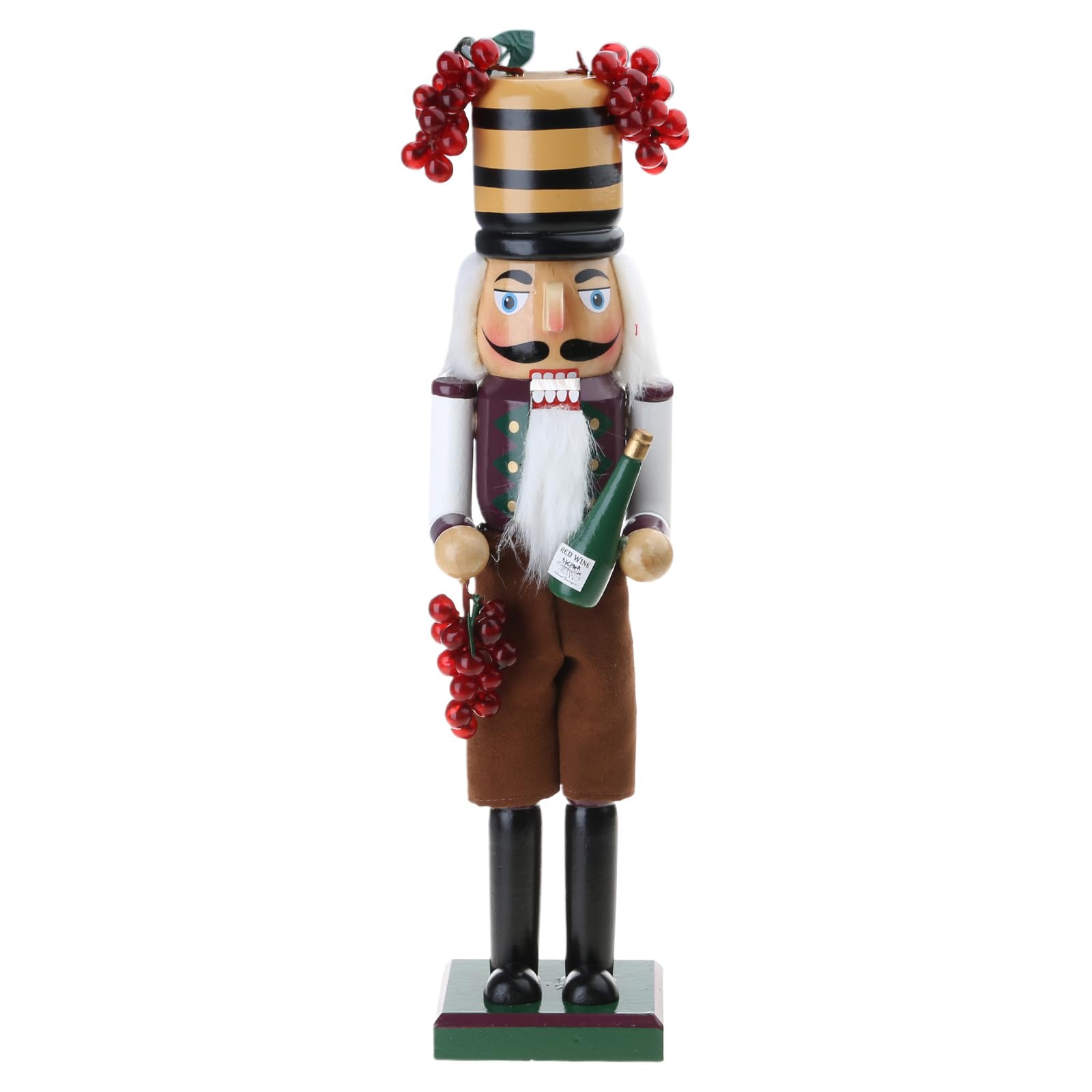 Tsophreniq Wooden Nutcrackers Collectible Christmas Figurines Grape Red Wine Wood Nutcrackers