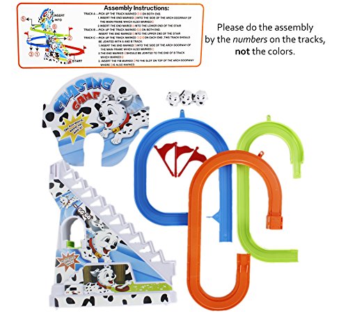 Haktoys Dalmatian Spotty Dog Chasing Playset, Playful Roller Coaster, Puppy Race Track Set With Flashing Lights, Music On/Off Switch For Quiet Play, Safe And Durable Toy For Toddlers And Kids #TOP4