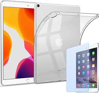 【強化ガラスフィルム付き(ブルーライトカット)】iPad 10.2インチ 第9世代 第8世代 第7世代 と互換性あり 兼用ケース クリアケース TPU素材で柔らかい 背面カバー A2602 A2604 A2603 A2605 A2197 A2200 A2198 A2270 A2428 A2429 A2430