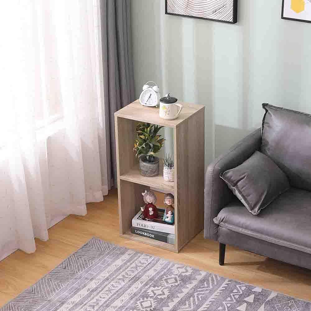 Doppio Cubo arredo portaoggetti Libreria Scaffale Rovere 35x30x70 legno MDF mensola scaffale Design Ufficio ingresso soggiorno